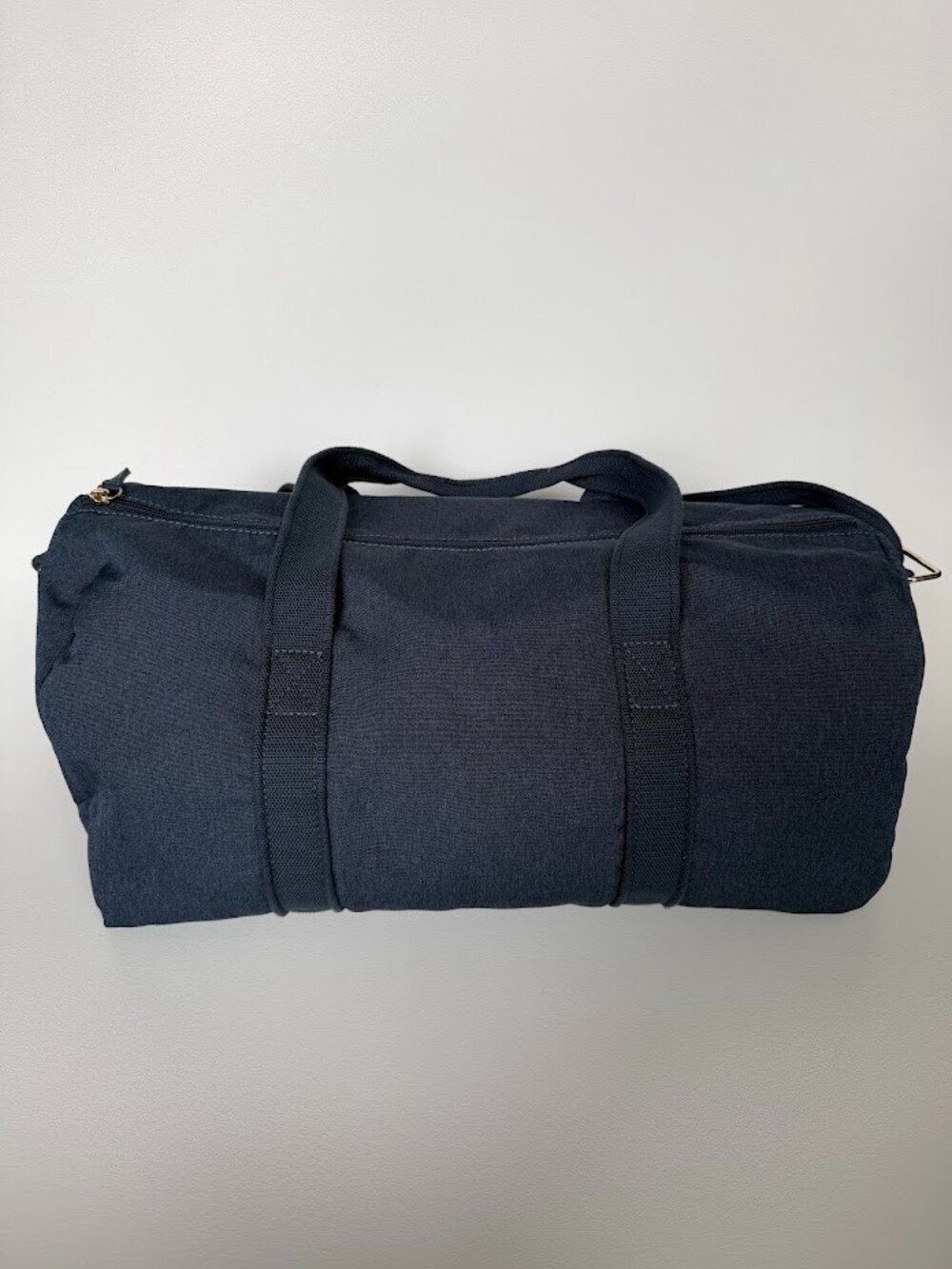 Banana Republic Dark Blue Heather Canvas Duffel Bag Gym Travel Weekender 570371